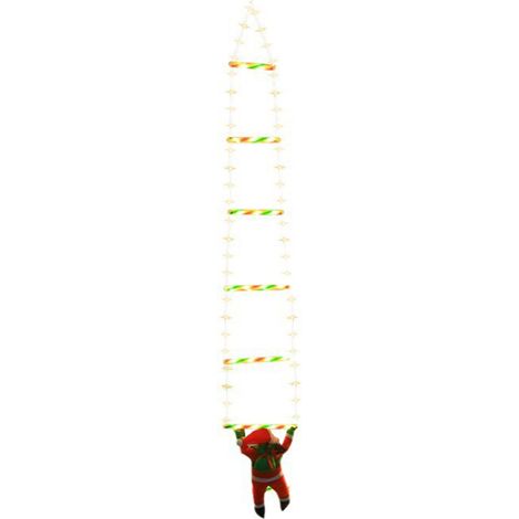 1,7 m lange beleuchtete Leiter mit Weihnachtsmann, multifunktional, farbenfroh, energiesparend, LED, zur Wand- oder Fensterdekoration. (1/5)