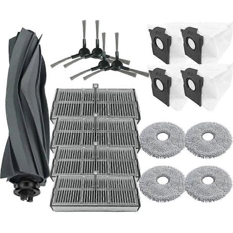 Accessoires de rechange pour balai Dreame Mova E30 Ultra : brosse latérale principale, filtre HEPA, lingettes, sac à poussière (1/5)