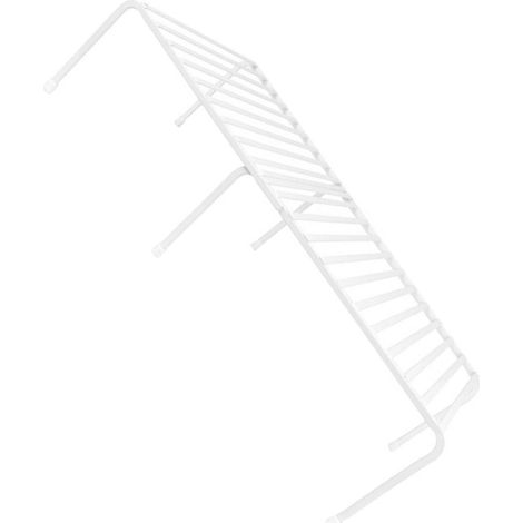 Rayon de stockage culinaire extensible en fer blanc pour comptoir et placard, râtelier à casseroles, organiseur armoire, 1 étagère blanche + 1 rack (1/4)
