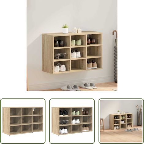 vidaXL Meuble de rangement - Cabinet à chaussures Chêne Sonoma 77,5 x 30 x 51 cm (1/5)