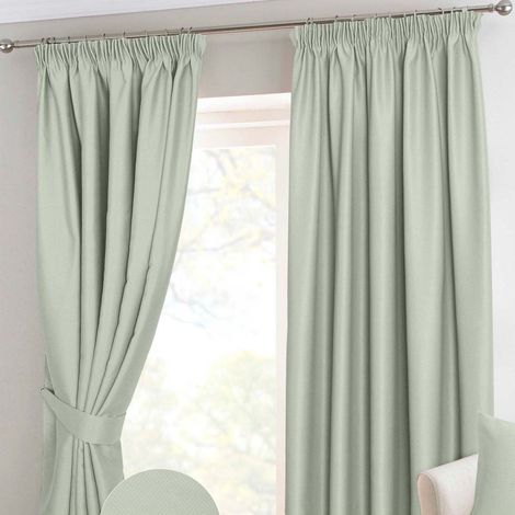 HOMESCAPES Ivory Herringbone Chevron Blackout Curtains Pair Pencil Pleat, 46x90"