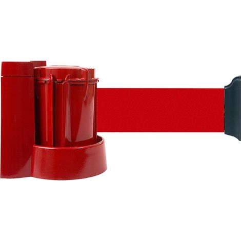 Enrouleur mural rouge avec sangle rouge 5m x 50mm - 2053556