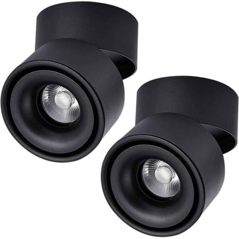 Downlight Lot de de plafond montés en surface Lighting Spot de plafond LED 360 ° Cylindrique réglable pour intérieur 7 w (1/5)