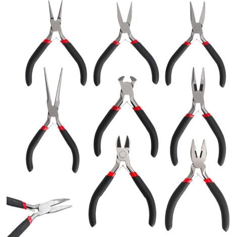 8PCS Ensemble Pinces Bijouterie, Mini PréCision CréAtion Bijoux, Bricolage ModéLisme, Kit Outils Bijoux Acier Trempé Durable, Outil Bijouterie Ergonomique Compact Artisans, Réparation - (1/5)