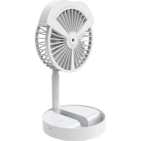 Mini ventilateur électrique à 3 vitesses, moteur sans balais, brumisateur de bureau, port de chargement USB, blanc (1/5)