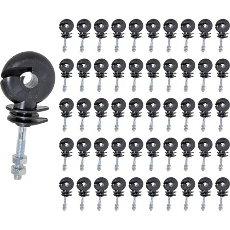 Lot de 50 isolateurs annulaires pour clôture électrique, isolateurs à vis, accessoires de clôture électrique pour pieux de fer, Type de vis (1/4)