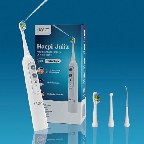 Elektrische Zahnbürste - HAEPI - Julia - 3 in 1 - 48.000 Vibrationen/Min - USB-C wiederaufladbar
