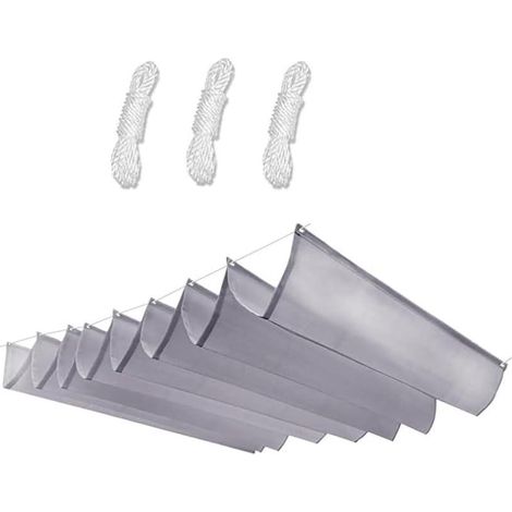 Voile d'ombrage rétractable, réglable en tissu Oxford en polyester imperméable avec anneaux toriques, bords doubles cousus, protection UV et design élégant pour terrasse, balcon, jardin (2x5m) (1/5)