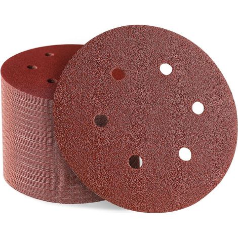 Schleifpapier 150mm Klett 100 60 80 120 Gemischte Körnung 100 Stück (1/5)