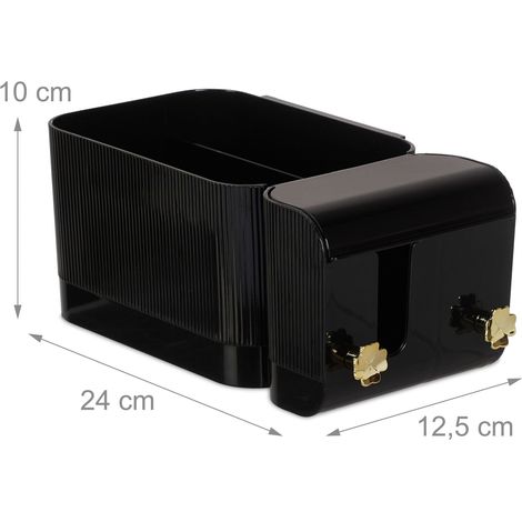 Organiser da parete per bagno con 4 scomparti e ganci decorativi in plastica bianca 130014520