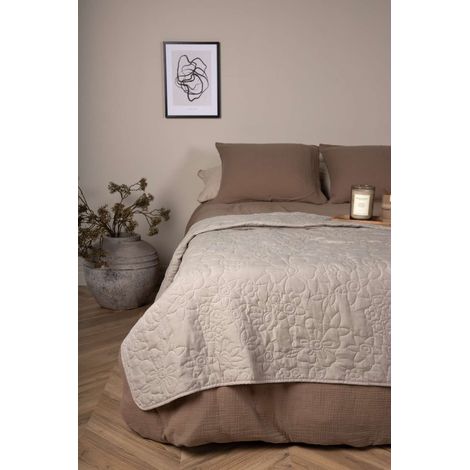 Niki couvre-lit 260x260cm beige.