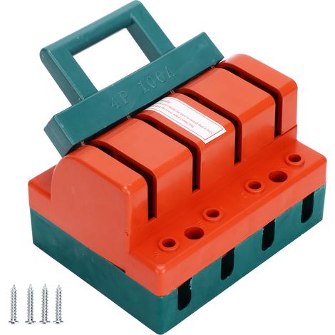 Ortviai Interrupteur à couteau 4P 100 A 380 V AC pour installation photovoltaïque – isolateur de sécurité avec bornes (1/5)