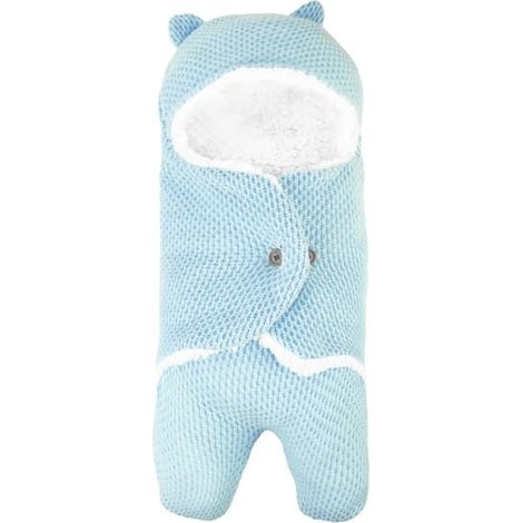 Gigoteuse pour nouveau-né, idéale pour les promenades d'automne et d'hiver, couverture anti-coups de pied, gigoteuse chaude pour poussette, bleu clair (1/4)