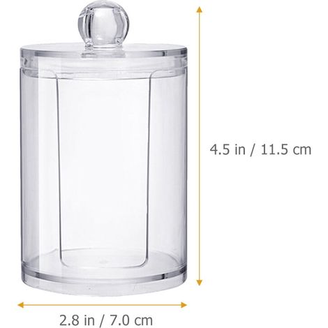 Support Pour Cotons Démaquillants - Boîtier Transparent Avec Couvercle - 11,5 x 7 x 7 cm - 1 Pièce (1/5)