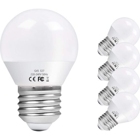 Filiyano-Ampoule LED E27, petite ampoule LED, lot de 5 ampoules LED G45 6W en forme de balle de golf (1/3)