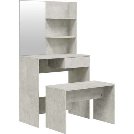 Maison Exclusive - Set Tavolo da Toeletta Grigio Cemento 74,5x40x141 cm (1/5)