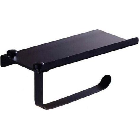 Black Stainless Steel Toilet Paper Holder Wall Mounted Telephone Holder for Toilet Bathroom MUMU (1/4)
