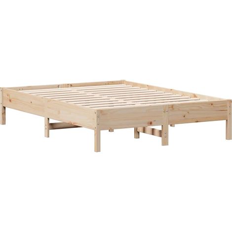 Maison Exclusive - Cadre de lit sans matelas 140x190 cm bois de pin massif (1/5)
