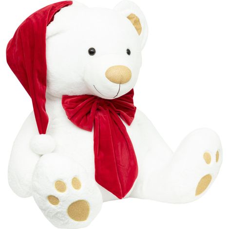 Déco Noël Peluche Ours avec bonnet et noeud rouge H 100 cm - Feeric Christmas (1/2)