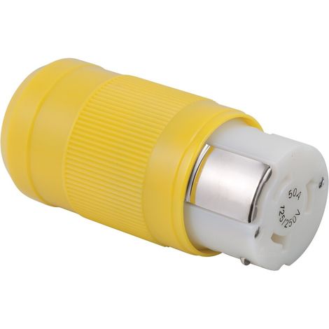 Marinco Conector 50A 125/250V 3P4W con Bloqueo Amarillo