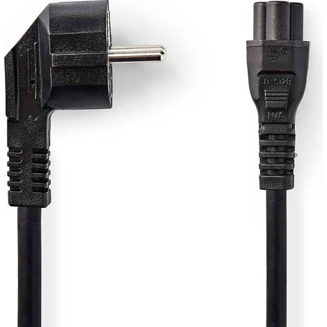Cable de alimentacion conector de alimentacion macho iec 320 c5 en angulo recto niquelado 200 metros redondo pvc negro caja (1/3)