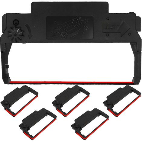Ensemble de 6 porte-rubans encreurs de rechange pour imprimante, compatibles avec les rubans couleur. (1/5)