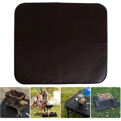 DBBEGK 35x34cm Tapis de Protection de Sol Tapis Cheminée, Tapis De Gril de Protection Anti-feu Fire Pit Mat de Protector, Protection de Sol Résistant à La Chaleur, pour Barbecue Extérieur Jardin Terra (1/5)