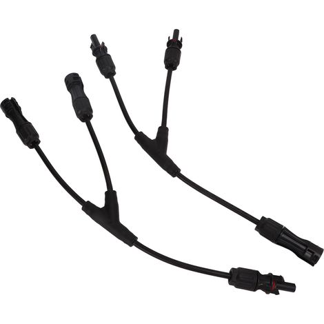 2er-Pack Solar-Y-Verbinder, 2-in-1, IP68 wasserdicht, flammhemmend, Parallelkabel für Photovoltaik-Modulanschluss (1/5)