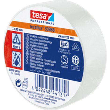 NASTRO ISOLANTE CERTIFICATO BIANCO 25 MM X 25 M TESA 10 PZ