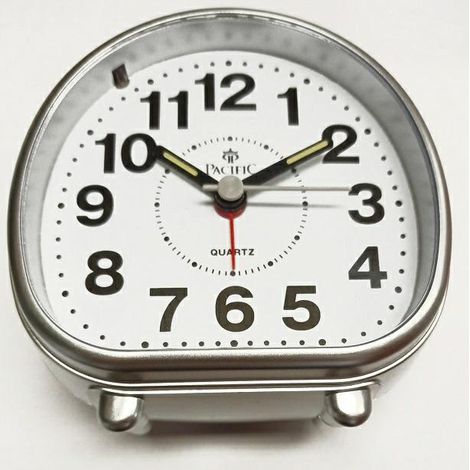 Reloj despertador de cuarzo 2815 plateado Pacífico