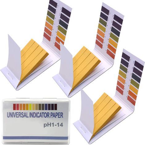 pH-Teststreifen, 240 Streifen, vollständiger Bereich 1-14, universelles Lackmuspapier, für Seifenherstellung, Wasser, Wein, Speichel, Urin, Erde, Packung mit 6 Streifen und 3 Tropfpipetten. (1/5)