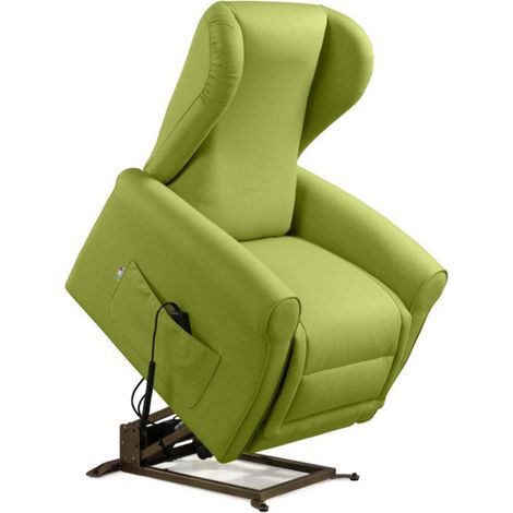 Poltrona Alzapersona Elettrica 2 Motori 90x100x90 cm Sofa in Microfibra Dispositivo Medico 1 Verde (1/4)