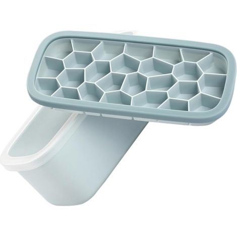 1ensemble Bac à Glaçons Silicone avec Couvercle Glace Réutilisable (1/5)