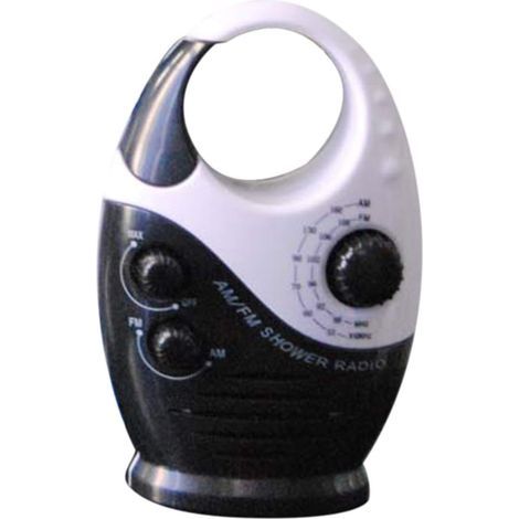 Radio de douche étanche 3 V 0,5 W avec volume réglable, haut-parleur AM-FM, haut-parleur de douche de salle de bain, radio sans fil avec poignée supérieure (1/2)