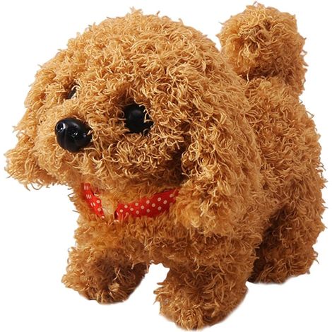 Chiot en peluche électrique gratuit et mignon qui marche et aboie, avec queue qui remue.