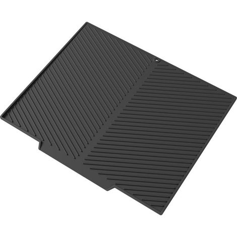 Silicone Tapis Egouttoir Vaisselle avec Sortie de Drainage, 43X33cm Tapis Égouttoir Vaisselle en Forme de V avec Design Antidérapant, BPA et Facile à Nettoyer. Noir (1/5)