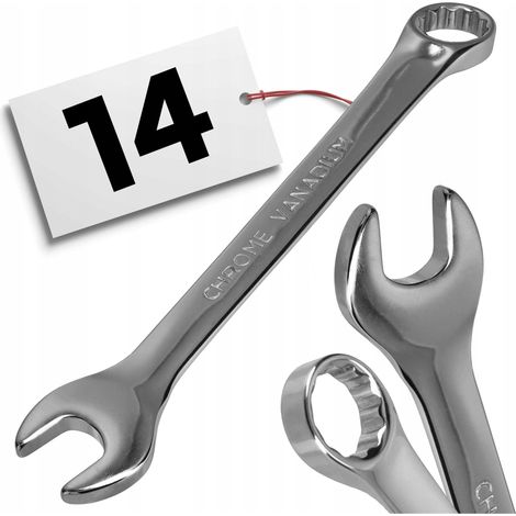 14 mm offener CR-V Kombinationsschlüssel, robust, massiv, Standard (1/5)