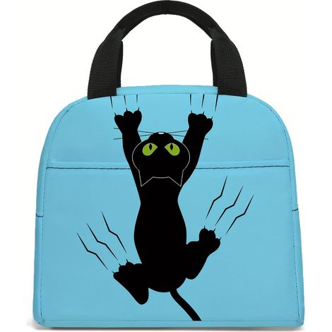 Niedliche Lunchtasche, tragbare Lunchtasche mit Folienauskleidung, wiederverwendbare isolierte Lunchbox, geeignet für Schüler, Schule, Büro, Picknicks und Reisen. (1/4)