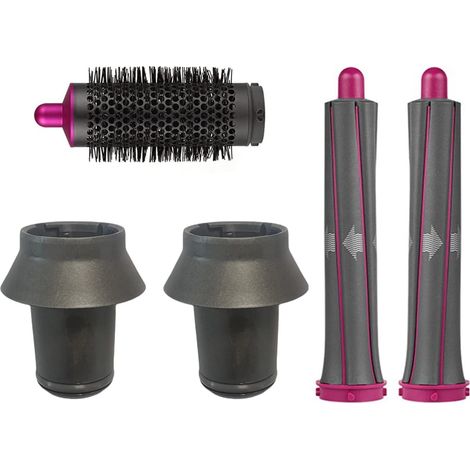 Ensemble de 5 accessoires pour bouclage automatique Dyson Supersonic – 2 barils 30mm, brosse volumisante, 2 adaptateurs – Pour boucles et volume