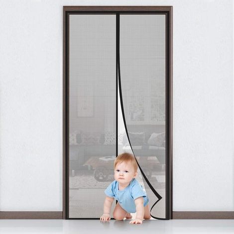 Zanzariera magnetica per porte con nastro autoadesivo,rete ad altissima densità,tenda magnetica antizanzare per porte e finestre,90x210 cm (1/5)