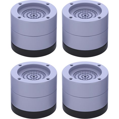 Lot de 4 patins anti-vibrations antidérapants et anti-bruit pour pieds de machine à laver, sèche-linge, réfrigérateur, meubles et appareils électroménagers. Hauteur réglable. (1/5)
