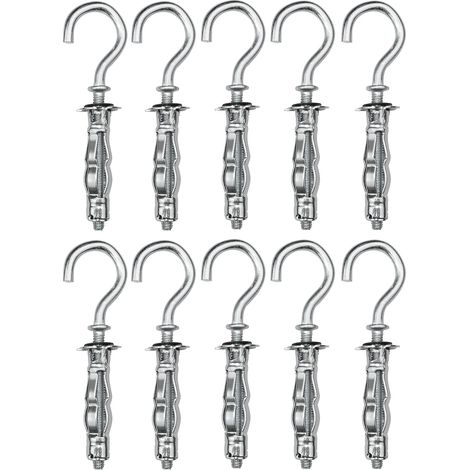 CSPARKV Pack de 10 - Anclaje de expansión Ø8x32 mm con pasador de gancho Tornillo M4 - para placas de yeso laminado - acero - acabado cincado Cr3+ (1/4)