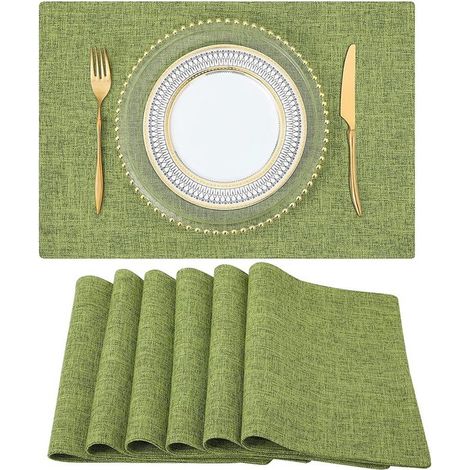 Tovaglia, tovaglietta di lusso e runner da tavola termoresistente, 6 pezzi, in un bellissimo blu pavone per tavolo da pranzo e cucina. Blu pavone (1/5)