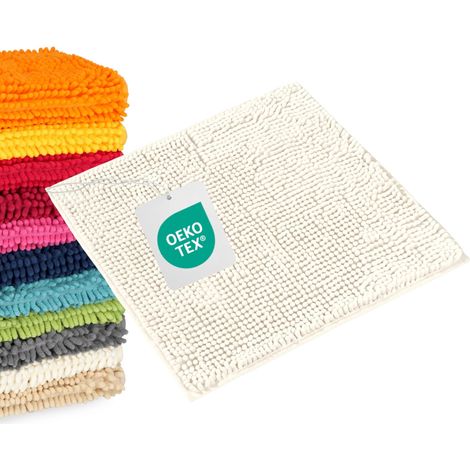 WOHNDIRECT tapis de bain PARIS - 1 pièce 45x45 cm, crème