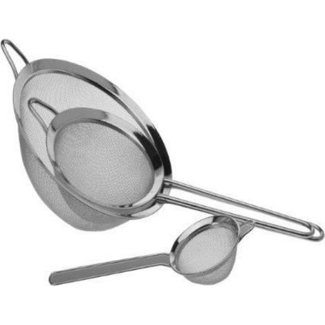 Passoire - Tamis En Acier Inoxydable - Set De 3 Pièces - Diamètres 8 cm 14 cm 21 cm