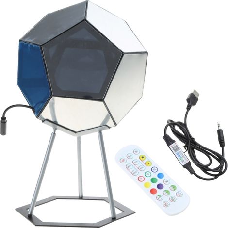 Lampe de table, forme géométrique dodécaédrique, 7 couleurs, alimentation USB, pour la table de chevet, le bureau, la lecture et les environnements intérieurs.-AquaForge