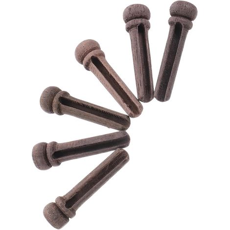 Kit de 6 pièces pour gloss à lèvres, pièces pour guitare acoustique, chevilles en palissandre, embouts de cordes-Brown