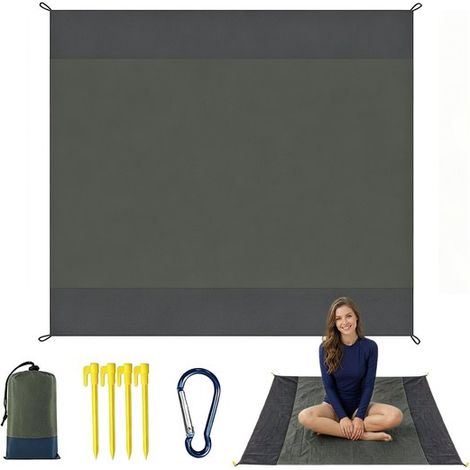 Manta de viaje para exteriores, Esterilla de playa resistente a la arena, Impermeable y plegable, Ligera y portátil, Lona de suelo, 200210 cm (1/5)