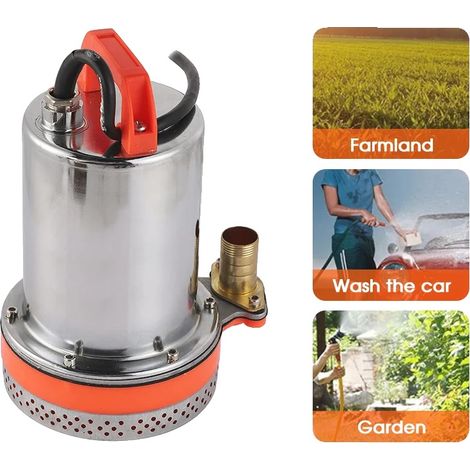 Bomba de agua sumergible, altura de elevación de 8 m, alimentada por energía solar/batería, 12 V (1/5)