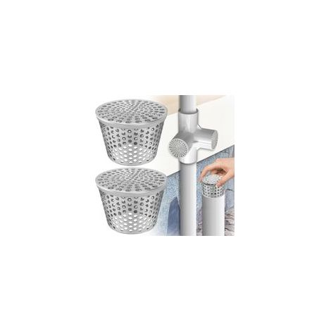 （110mm）2 Pièces Filtres De Gouttière en Acier Inoxydable,Tamis de Gouttière,Protection Gouttiere Anti Feuille,Gouttière pour Drain de Toit Plat (1/5)